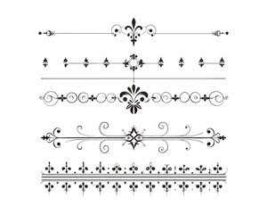 Set of Fancy Decorative Ornamental Lines vector. ai generated