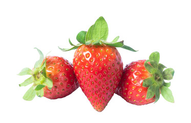 strawberries isolated on white background