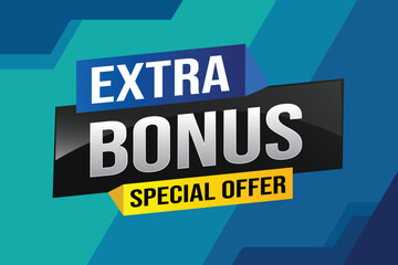 extra bonus word concept vector illustration with lines 3d style for social media landing page, template, ui, web, mobile app, poster, banner, flyer, background, gift card, coupon, label, wallpaper

