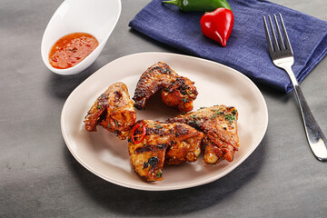 Buffalo grilled chicken wings barbecue
