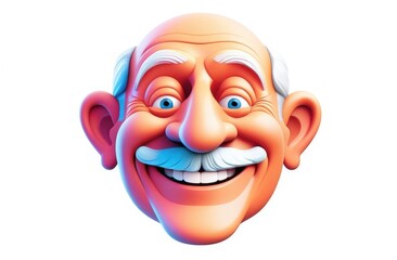 Grandfather, old woman face smiles 3D, portrait, character, made of plasticine, portrait.