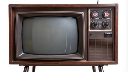 Vintage Wooden Console Television with Analog Controls