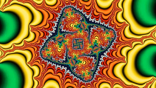 Journey through a multicolored fractal in 4k resolution