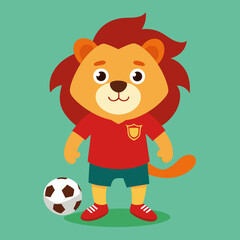 lion sport football soccer vector illustration maskot