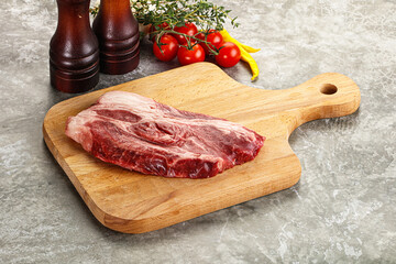 Raw beef chuck roll steak