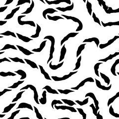 Seamless abstract pattern with squiggles and scribbles. Weaved curved lines. Chaotic ink scribbles decorative texture. Messy doodles, wavy and curly lines.