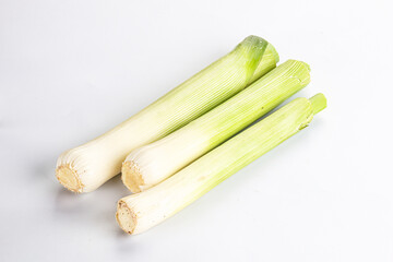 Raw natural ripe organic leek onion