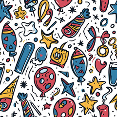 New Year and Christmas 2d cartoon or graphic advertising background, Seamless pattern