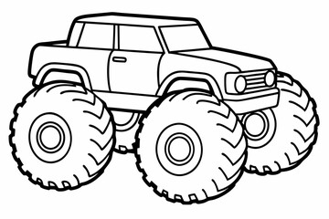 Monster truck vector illustration,  old Monster car vector graphic.