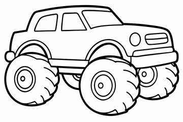 Monster truck vector illustration,  old Monster car vector graphic.