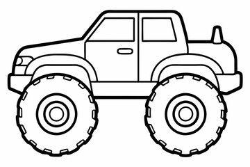 Monster truck vector illustration,  old Monster car vector graphic.