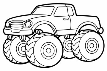 Monster truck vector illustration,  old Monster car vector graphic. © Trendy CraftSVG 