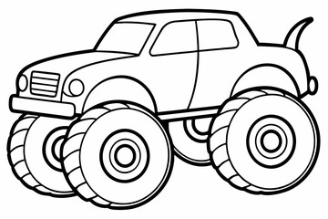 Monster truck vector illustration,  old Monster car vector graphic.