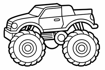 Monster truck vector illustration,  old Monster car vector graphic.