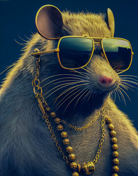 Portrait of a cool Gangsta rat