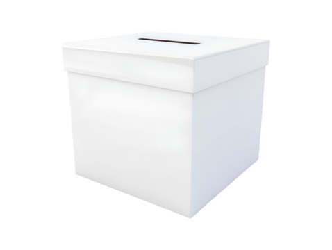 Voting ballot box isolated on transparent or white background