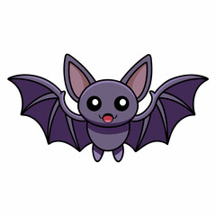 Flying Bat Vector Illustration - Cartoon, Clipart, and Line Art Design