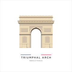 Arc de Triomphe, Paris, France. vector