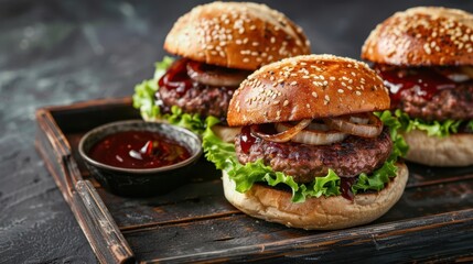 The delicious grilled burgers