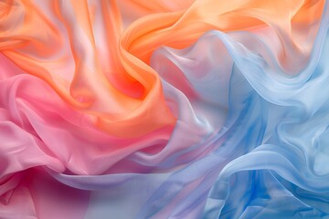 Fototapeta premium Elegant Flow of Colorful Silks in Soft Pastel Hues