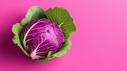 Red cabbage arrangement, striking purple tones, intricate details, flat design illustration, ultra HD,