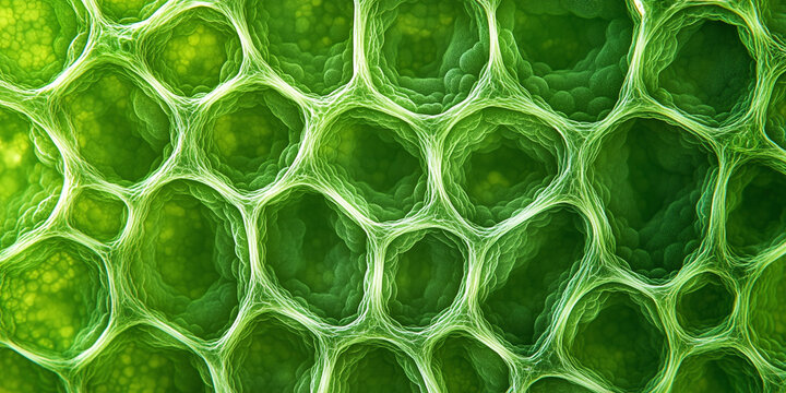 Clean background with green cells or microscopic design: Microscopic green cell pattern creating a clean, scientific background