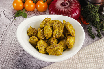 Indian cuisine curry chicken fillet