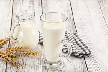 Organic milk in the glass
