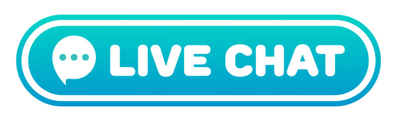 Live chat button with a speech bubble. Online consultation, hotline, call centre, texting, ask a question, consultant, bot, get help, 24 7, write, operator, FAQ, manager, management, technical support