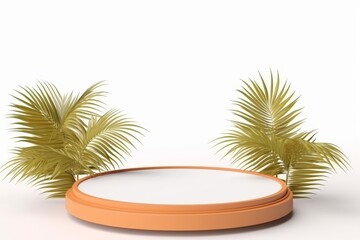 Obraz premium Podium with tropical palm trees.