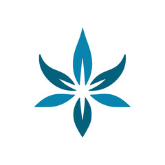 blue leaf spark logo vector illustration template design