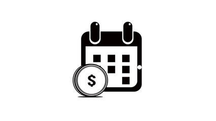 Payment Schedule, black isolated silhouette