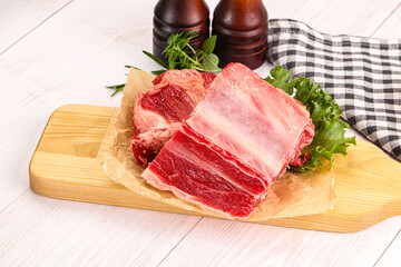 Raw beef rib for cooking