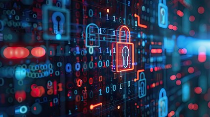 Abstract Digital Security Background with Padlocks