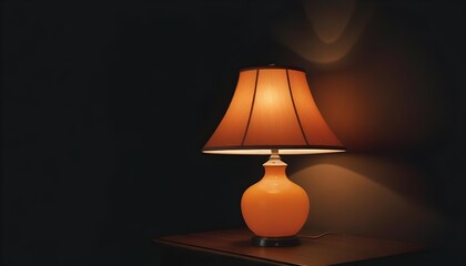 orange lamp isolated on a black background
