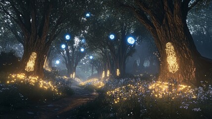 A stunning view of a crystal cavern, where the walls and ceiling are covered with intricate, shimmering crystal formations. The crystals vary in size and color, from deep emerald greens to bright