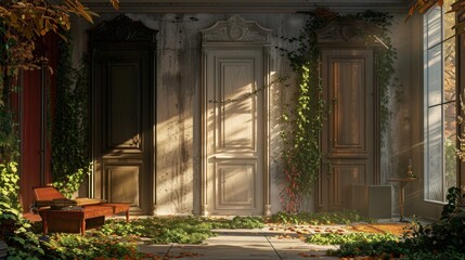 Overgrown Entrance to an Abandoned Building