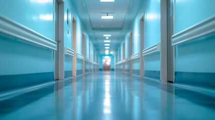 Fototapeta premium Blurred luxury hospital abstract corridor