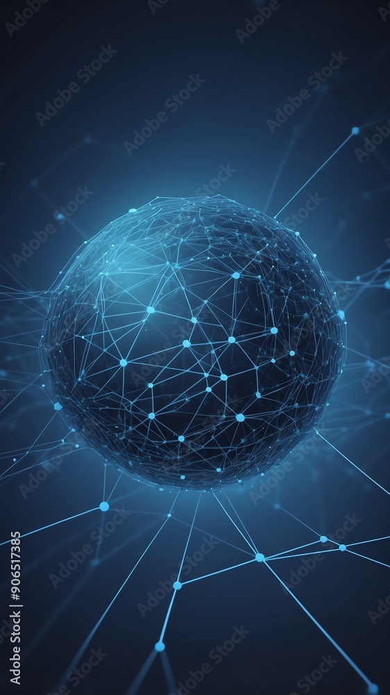 Poster blue artificial intelligence network connections techn technology abstract background with copy spac