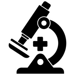 Health and Medical Concept Microscope vector silhouette	