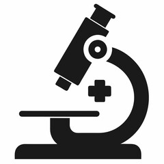 Health and Medical Concept Microscope vector silhouette	