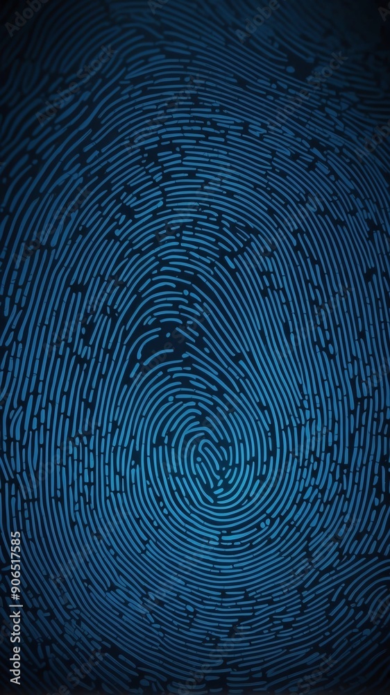 Aufkleber blue digital fingerprint scan pattern technology abstract background with copy space