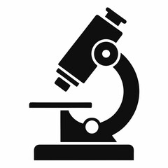 Health and Medical Concept Microscope vector silhouette	