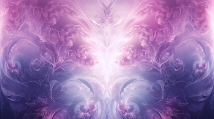 Abstract fractal artwork in pink and purple hues, resembling ethereal feathers and swirling patterns. Ideal for fantasy themes or mystical designs