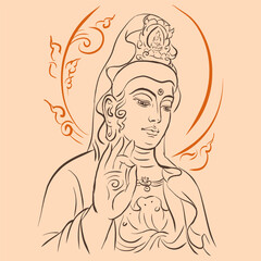 Buddha of Asia vector for card decoration illustration