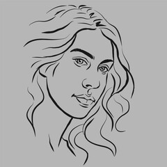 portrait of a woman vector for card illustration decoration