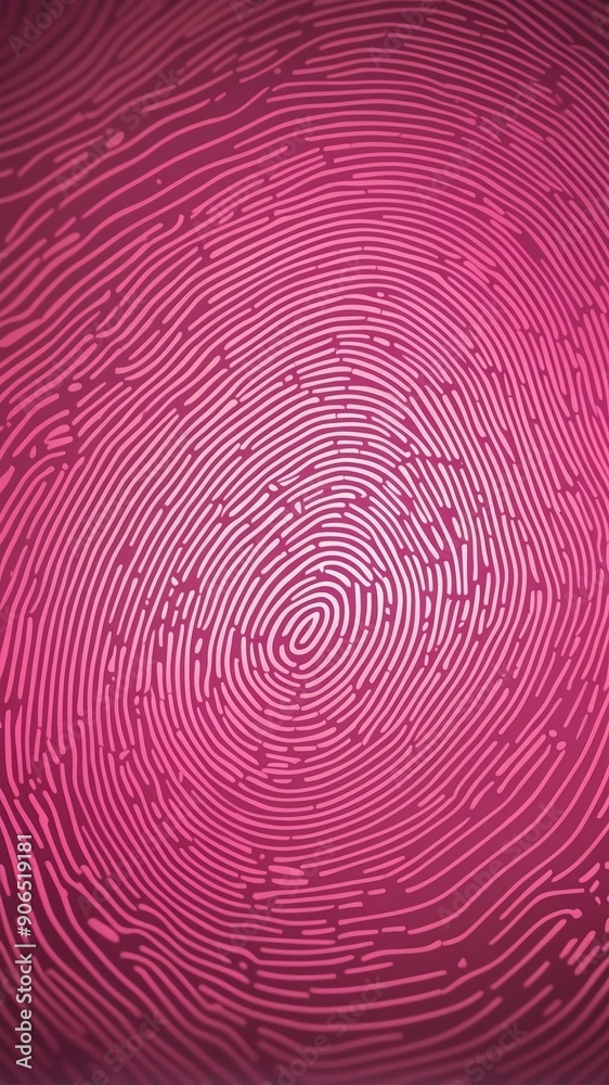Poster pink digital fingerprint scan pattern technology abstract background with copy space