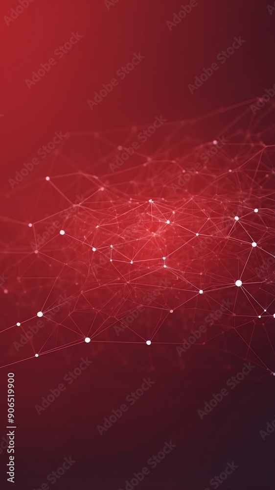 Aufkleber red artificial intelligence network connections techno technology abstract background with copy space