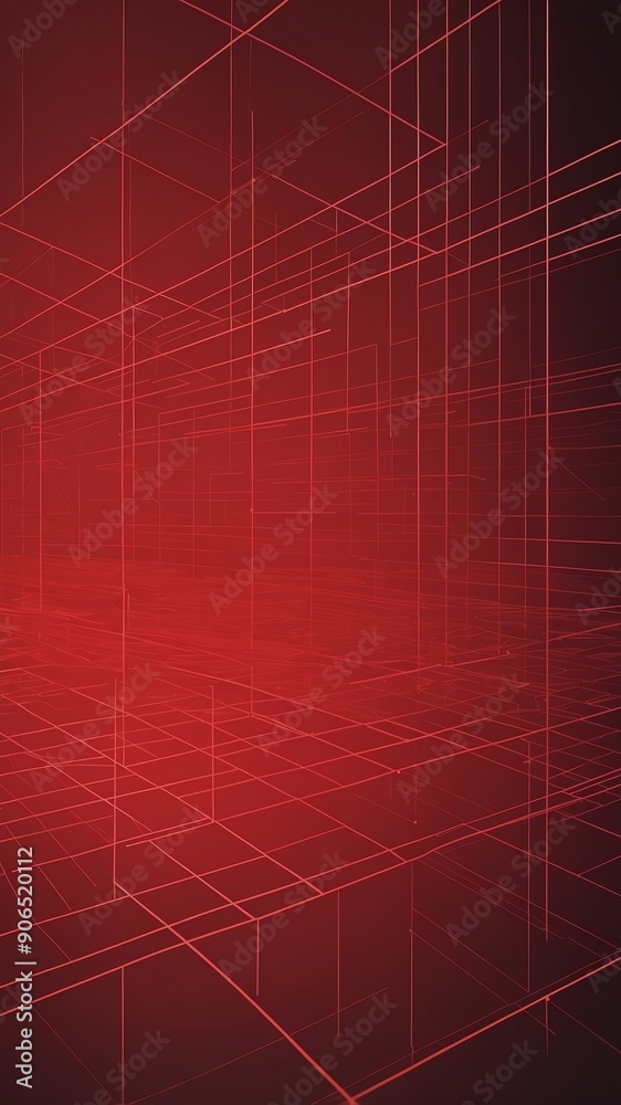 Poster red futuristic grid lines pattern technology abstract background with copy space