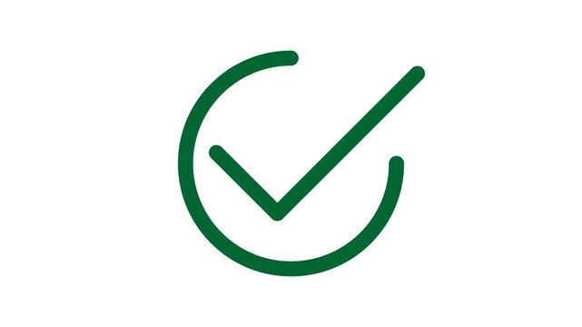 Green Tick Mark, Check Mark Vote Yes 4k Motion Graphics Animation Footage with Alpha Channel